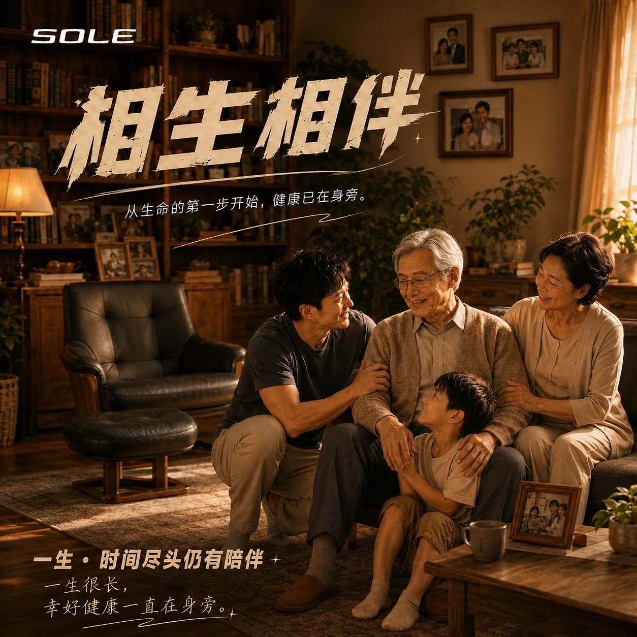 微信朋友圈传播海报:健康陪伴主题海报